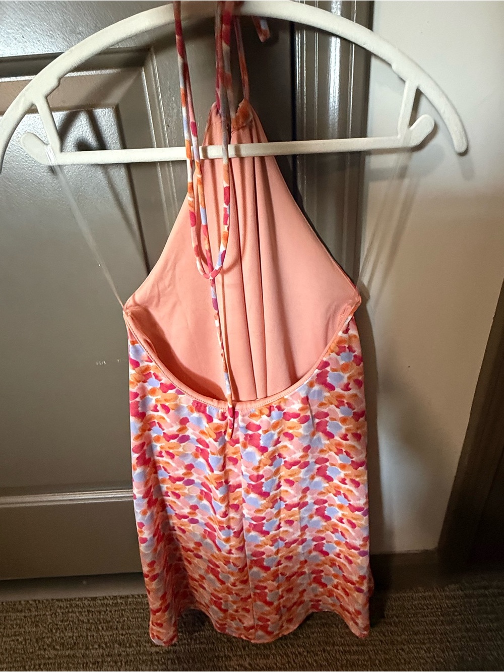 Caramela Pink, Orange & Lavender Patterned Halter Dress - Picture 2 of 3